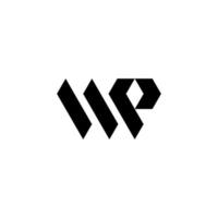 mp monograma logo logo - blanco y rojo. vector