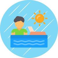 Sunbathing Vector Icon Design