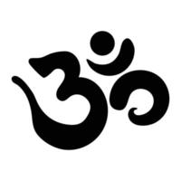 indio símbolo om, religioso firmar de hinduismo y budismo. práctica de yoga y mantra. sagrado sonido espiritual meditación vector icono