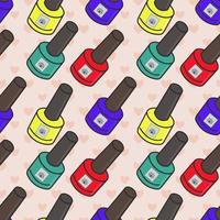 Vector seamless pattern with nail polishes. For beauty salons, Template, Background image, Web design, Business advertising, Nail Art. Vector seamless pattern with manicure cosmetics