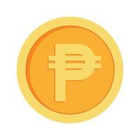 filipino peso moneda dinero moneda icono clipart para negocio y Finanzas en animado elementos vector ilustración