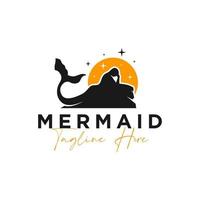 mermaid vector illustration logo design