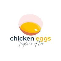 broken chicken egg vector illustration logo