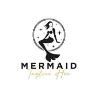 mermaid vector illustration logo design