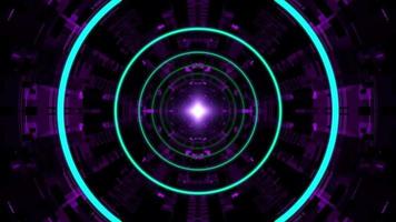 Cyber Digital Neon Light Circle Tunnel Background VJ Loop video