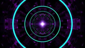 Cyber Digital Neon Light Circle Tunnel Background VJ Loop video