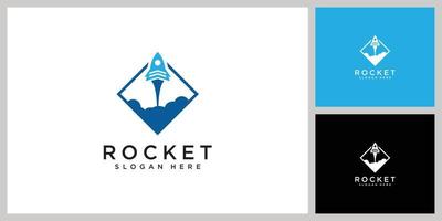 plantilla de vector de logotipo de lanzamiento de cohete