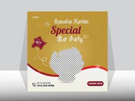 Special Ramadan Food Menu Social Media Food Vector Template Design