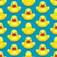 Yellow rubber duck in two forms. Seamless pattern for children's design Blue background vector. vector