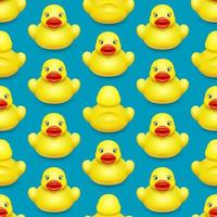 Yellow rubber duck in two forms. Seamless pattern for children's design Blue background vector. vector