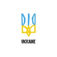 Ukrainian coat of arms blue and yellow in cut style isolated vector