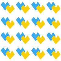 Seamless pattern with shape hearts Ukraine national blue and yellow color on white background vector