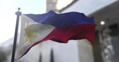 Philippines national flag, country waving flag. Politics and news illustration video
