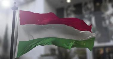 Hungary national flag, country waving flag. Politics and news illustration video