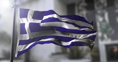 Greece national flag, country waving flag. Politics and news illustration video