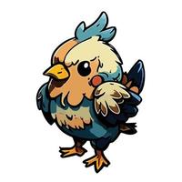 linda pollo dibujos animados estilo vector