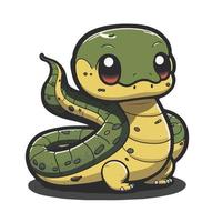 cute anaconda cartoon style vector