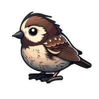 cute sparrow cartoon style vector