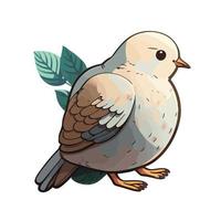 cute dove cartoon style vector