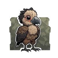 cute vulture cartoon style vector
