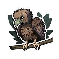 cute vulture cartoon style vector