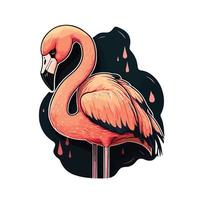 cute flamingo cartoon style vector