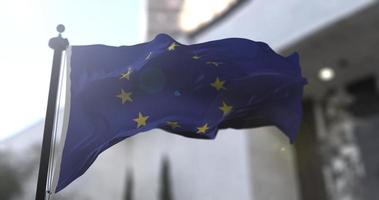 europeo unione Unione Europea nazionale bandiera, nazione agitando bandiera. politica e notizia illustrazione video