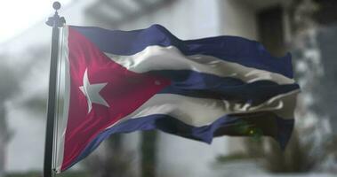 Cuba national flag, country waving flag. Politics and news illustration video