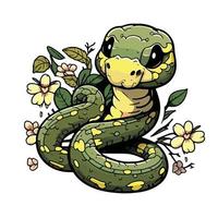 cute anaconda cartoon style vector