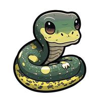 cute anaconda cartoon style vector