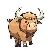 cute bull cartoon style vector