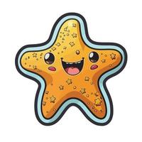 cute starfish cartoon style vector