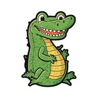 cute crocodile cartoon style vector