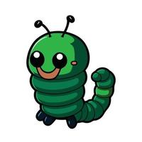 cute worm cartoon style vector