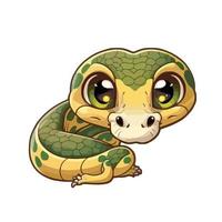 cute anaconda cartoon style vector