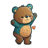 cute bear cartoon style vector