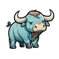 cute bull cartoon style vector