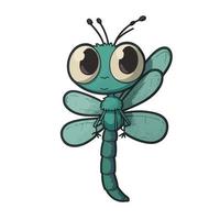 linda libélula dibujos animados estilo vector