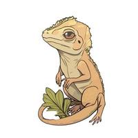 cute house lizard cartoon style vector