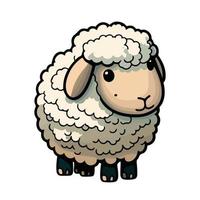 cute sheep cartoon style vector