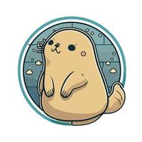 cute seal cartoon style vector