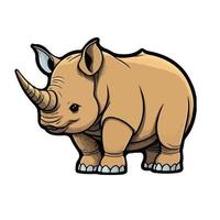 cute rhinoceros cartoon style vector