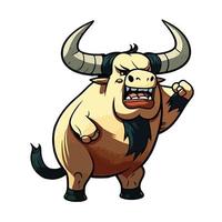 cute bull cartoon style vector