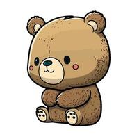 cute bear cartoon style vector