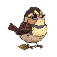 cute sparrow cartoon style vector