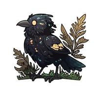 cute crow cartoon style vector