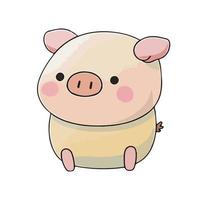 cute pig cartoon style vector