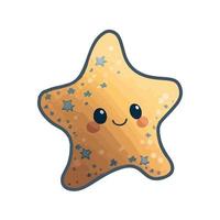 cute starfish cartoon style vector