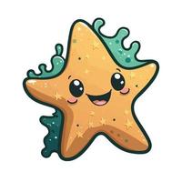 cute starfish cartoon style vector