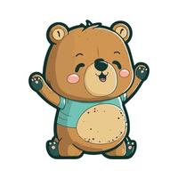 cute bear cartoon style vector